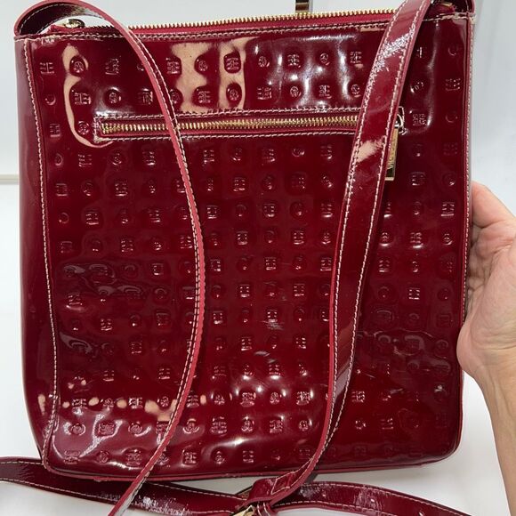 Arcadia Made In Italy Red Patent Leather Crossbody Bag - Picture 2 of 13